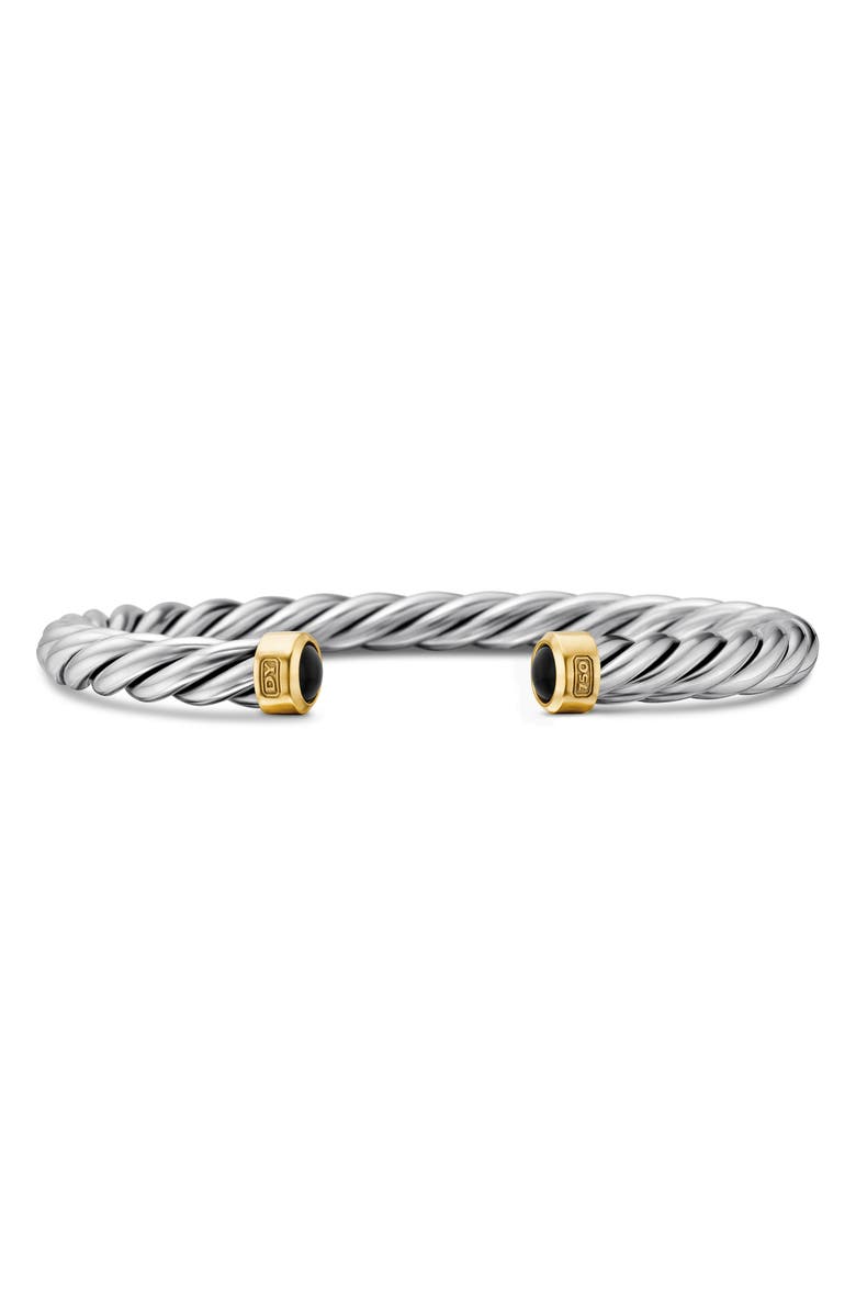 David Yurman Cable Cuff Bracelet with 18K Gold & Semiprecious Stone, Main, color, Black Onyx