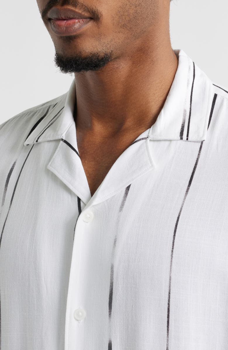 Open Edit Resort Lines Texture Camp Shirt, Alternate, color, White Sketched Lines