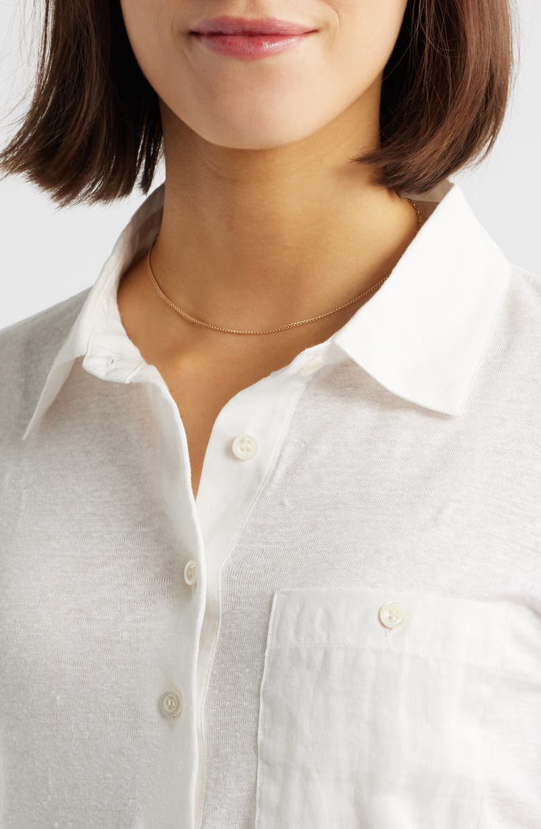 FRAME The Caddy Stretch Linen Polo, Alternate, color, Cream