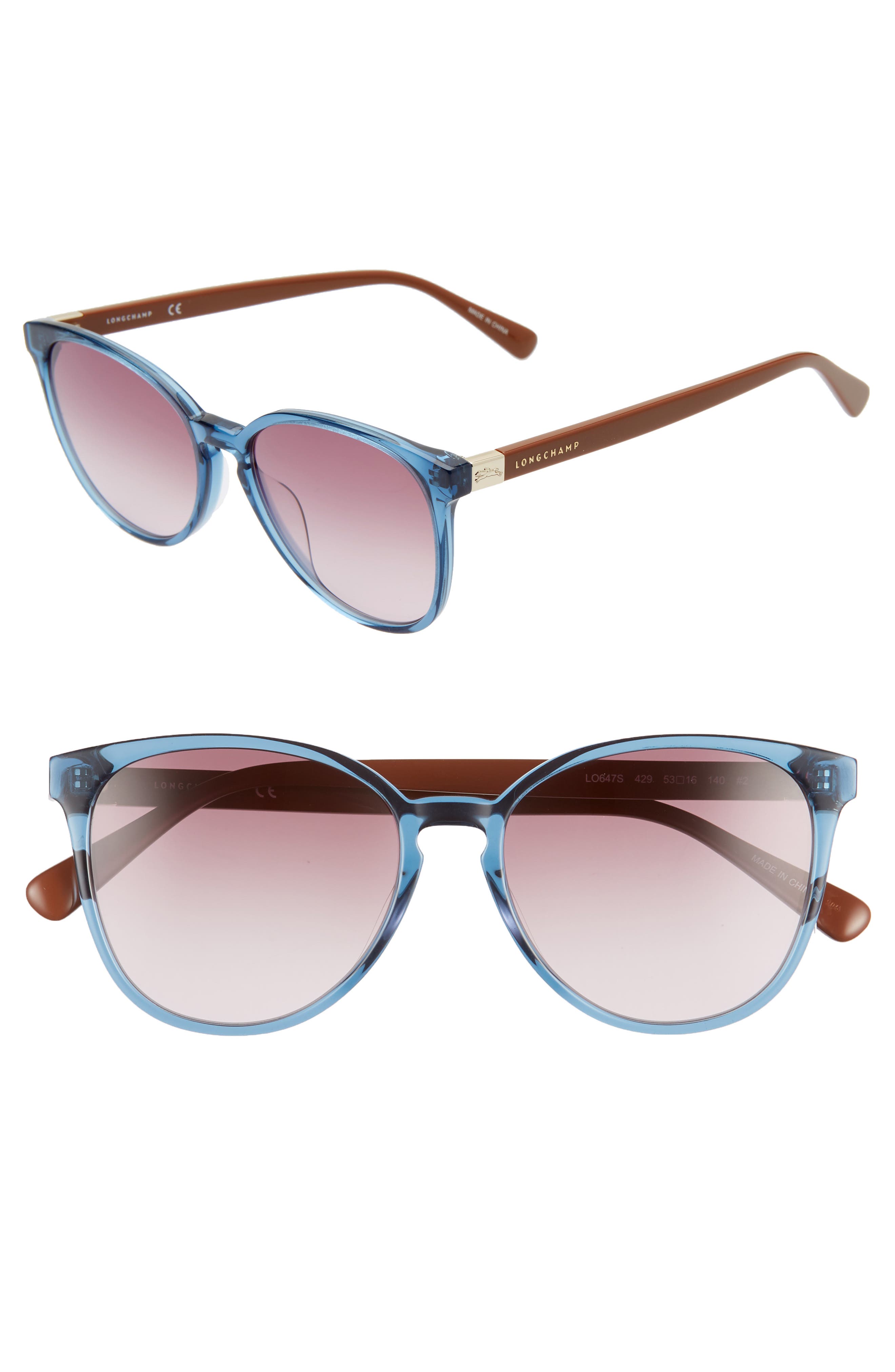 Longchamp Le Pliage 53mm Gradient Cat Eye Sunglasses (Women ...