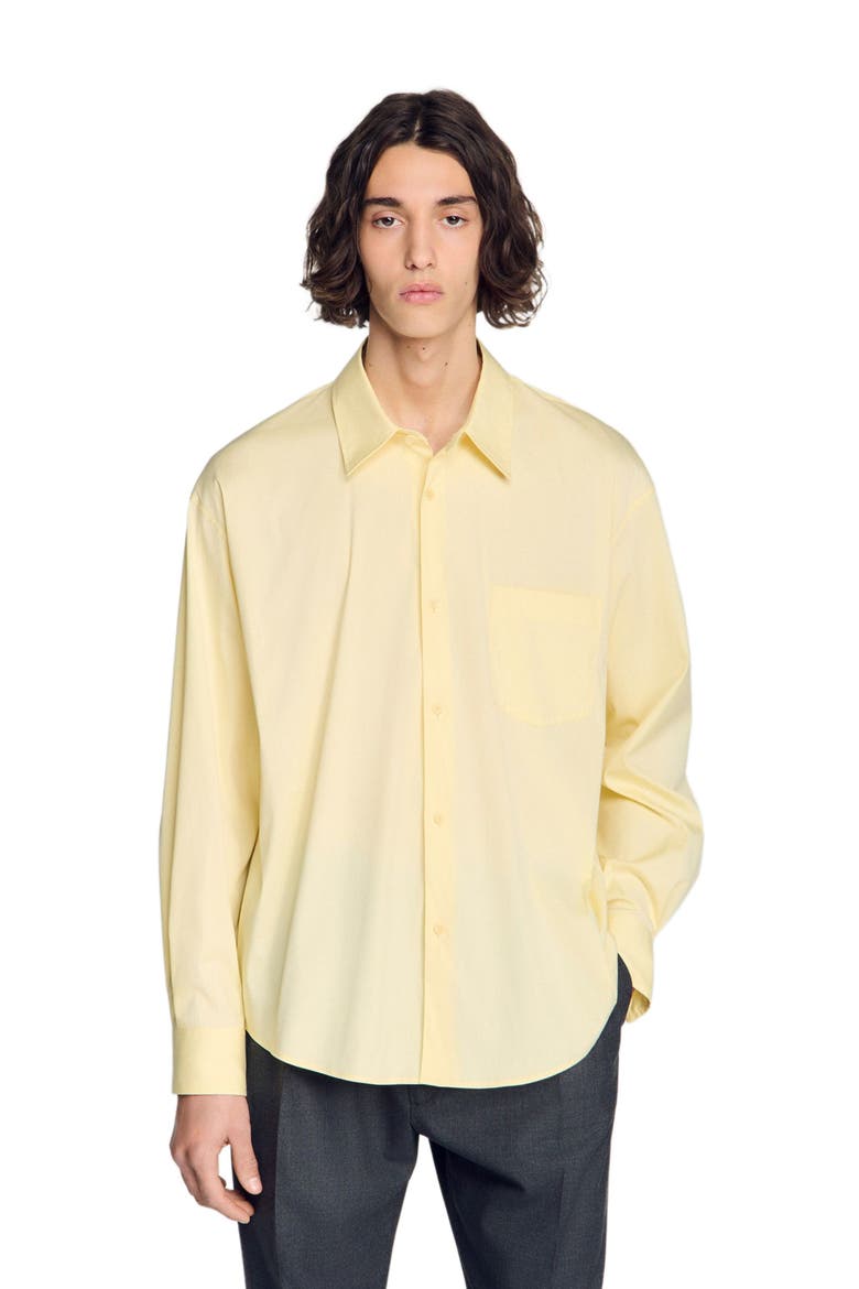 Oversized cotton shirt, Alternate, color, Souffre
