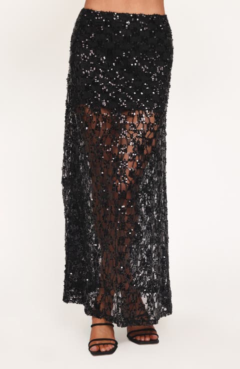Yonder Sequin Lace Maxi Skirt