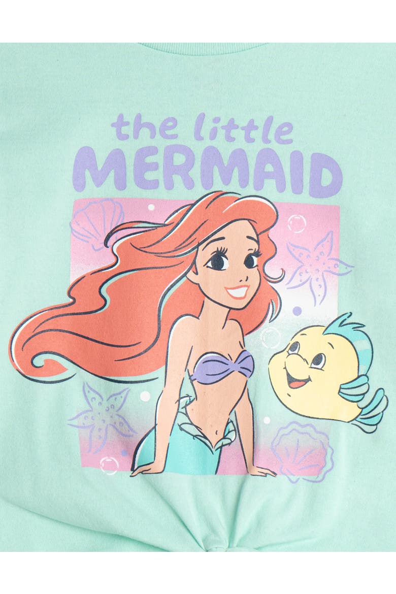 The Little Mermaid Princess Ariel 2-Piece Short Sleeve Tee and Gauze Shorts Set, Alternate, color, Mint Multi Ariel