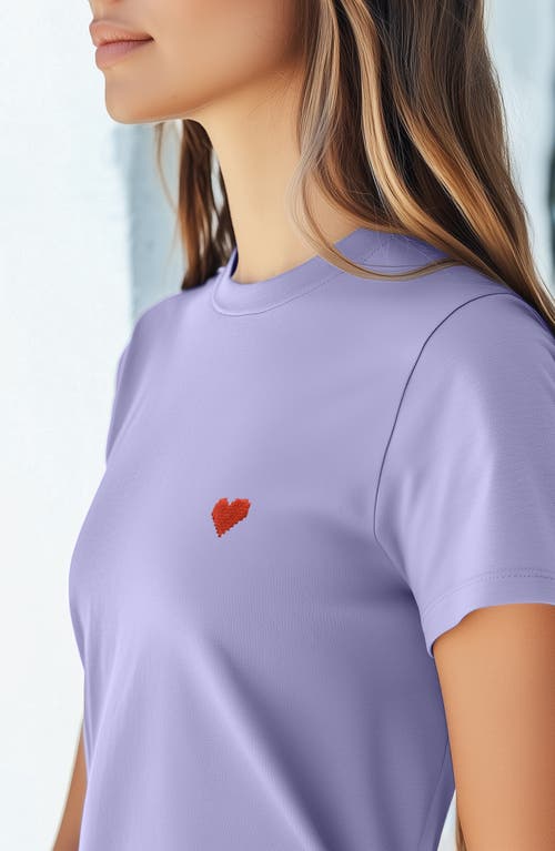 DALIX DALIX WOMENS PIXEL HEART JERSEY RELAXED TEE 