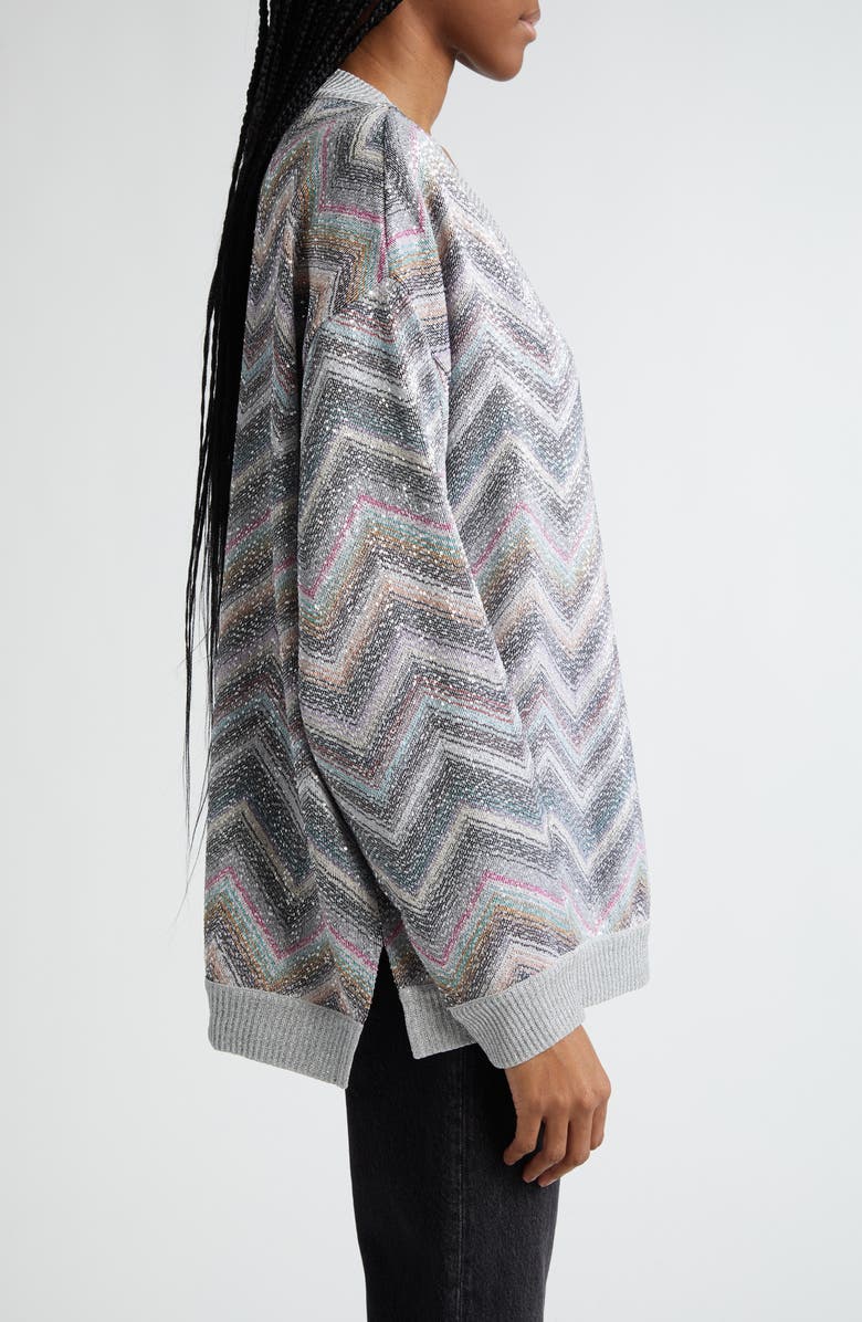 Missoni Sequin Chevron Stripe Sweater, Alternate, color, 
