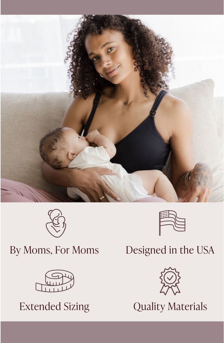Kindred Bravely Mia Maternity & Nursing Lounge Bra- Fits Sizes 30B-44D, Alternate, color, Black