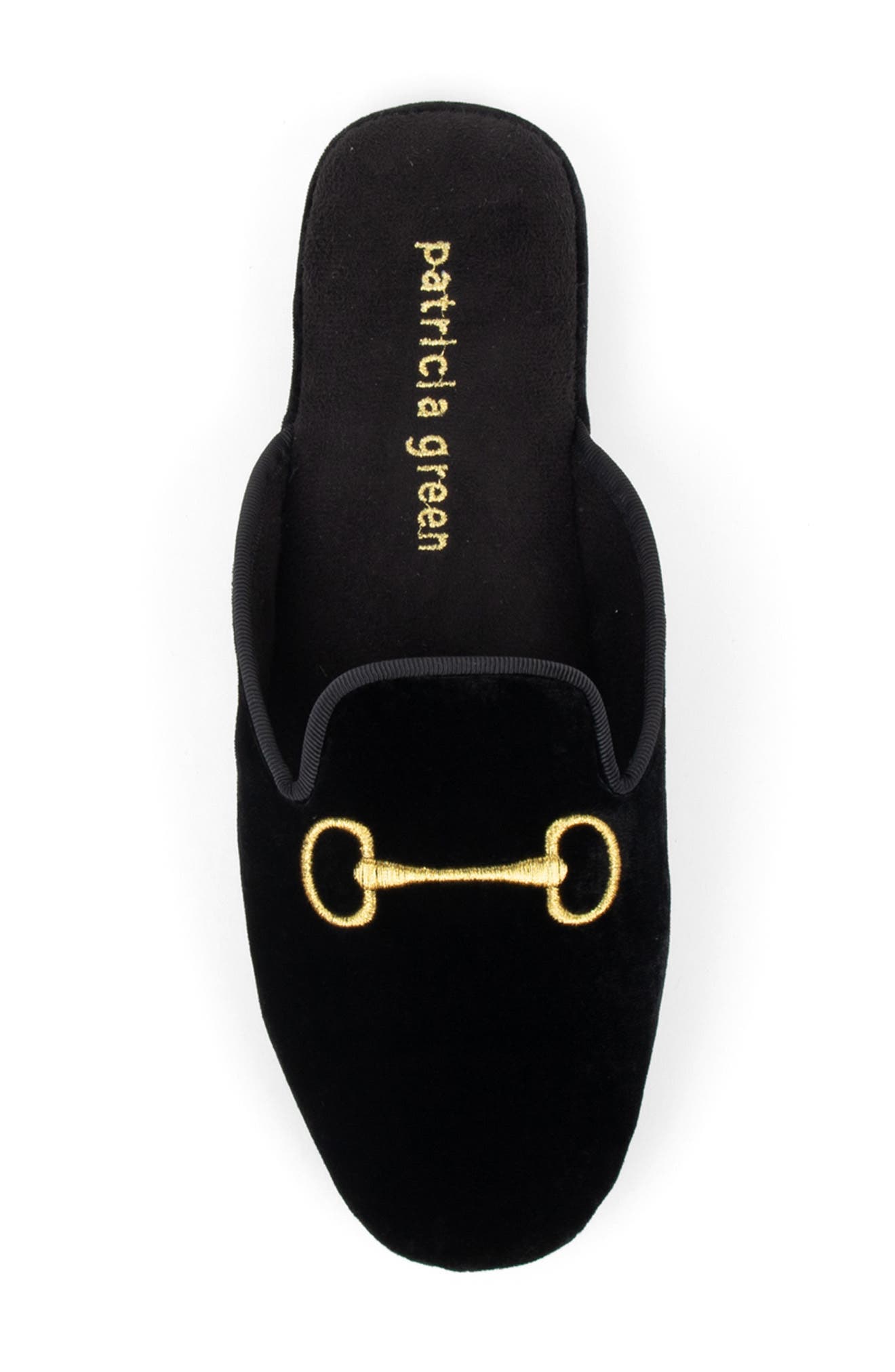 patricia green 'Milano' Bit Embroidered Slipper, Alternate, color, Black