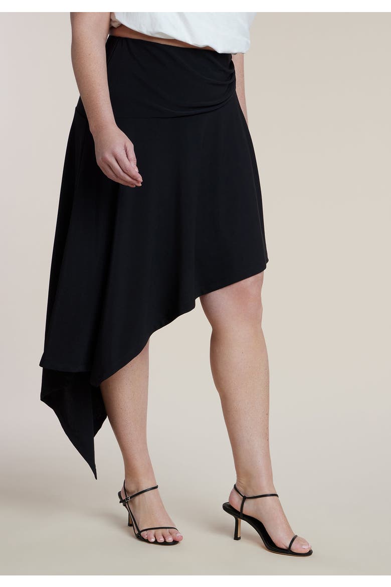 Asym Hem Jersey Skirt, Alternate, color, BLACK ONYX