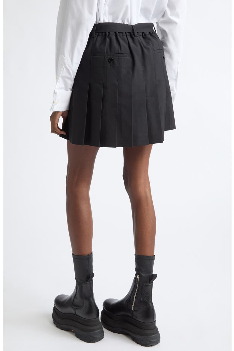 Belting Suiting Skort, Alternate, color, BLACK
