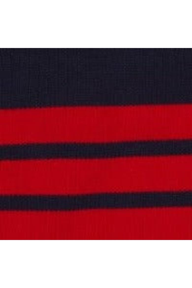 Cotton Zip Sweater, Alternate, color, Navy Red Stripe