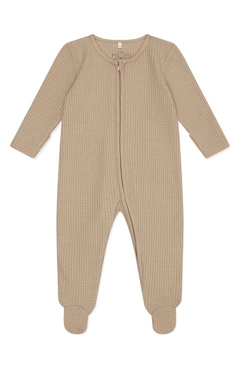Clever Zip Waffle Fitted One-Piece Footie (Baby)