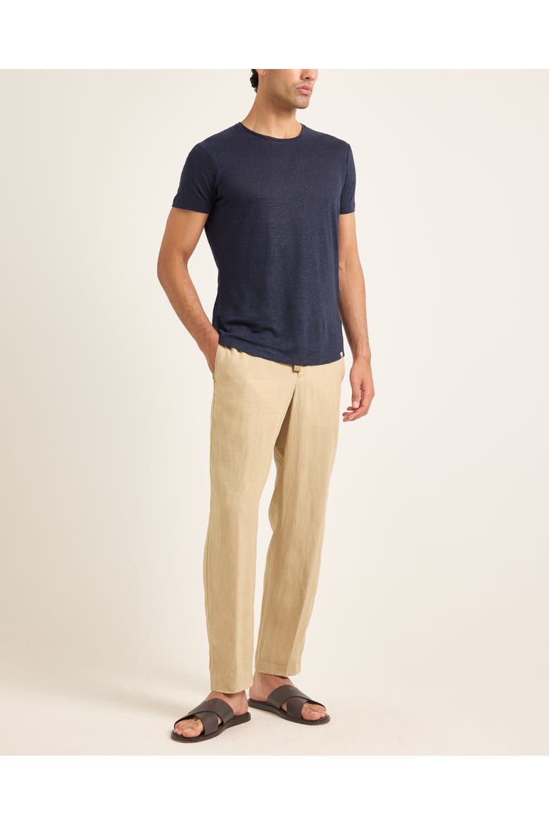 Ob T Linen Tailored Fit Crewneck T-Shirt, Main, color, NIGHT IRIS
