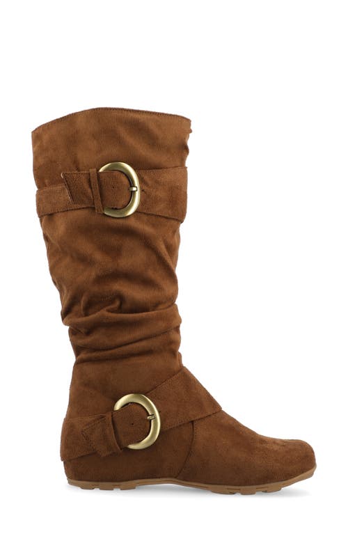 Journee Collection Journee Jester Extra Wide Calf Side Buckle Tall Boot In Brown