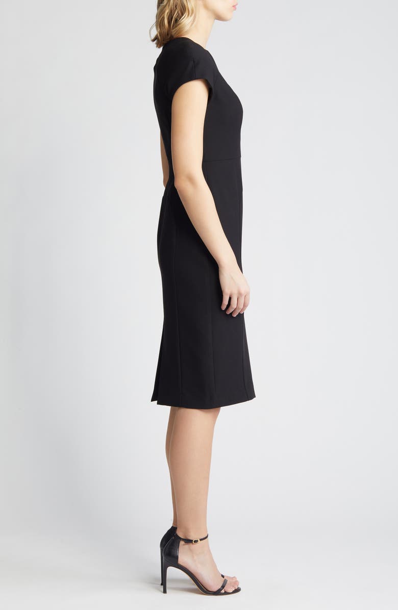 Black Halo Cap Sleeve Sheath Dress, Alternate, color, 