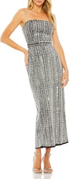 Mac Duggal Embellished Strapless Column Dress