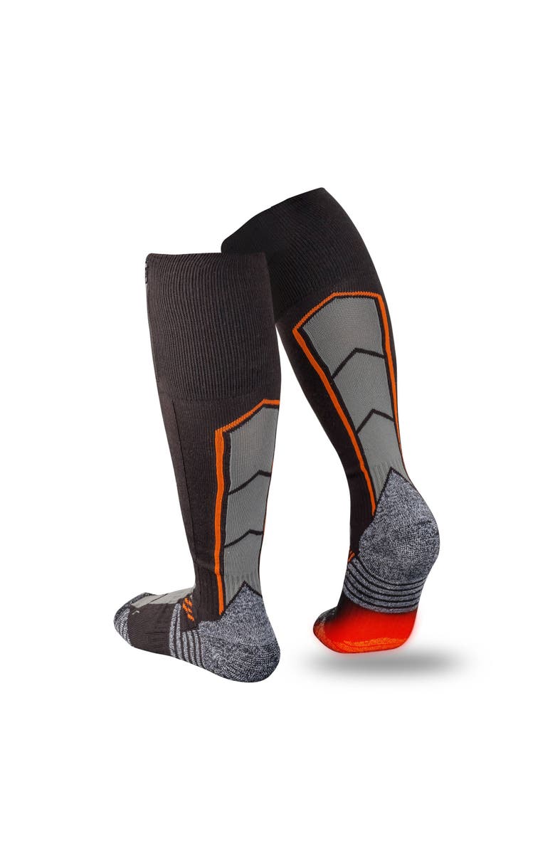 Mobile Warming Pro Compression Heated Wool Ski Socks, Alternate, color, Black