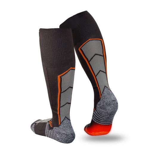Mobile Warming Pro Compression Heated Wool Ski Socks In Black