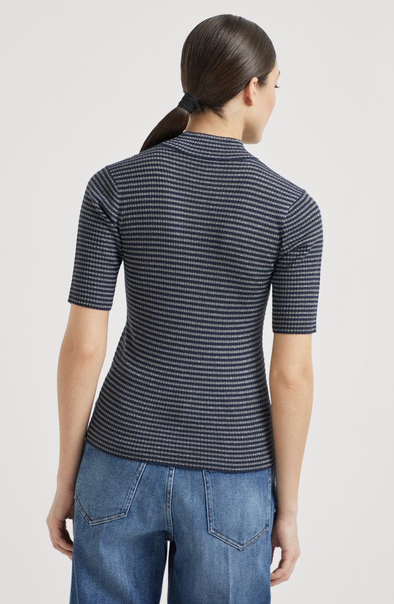 Brunello Cucinelli Striped lightweight sweater, Alternate, color, Night