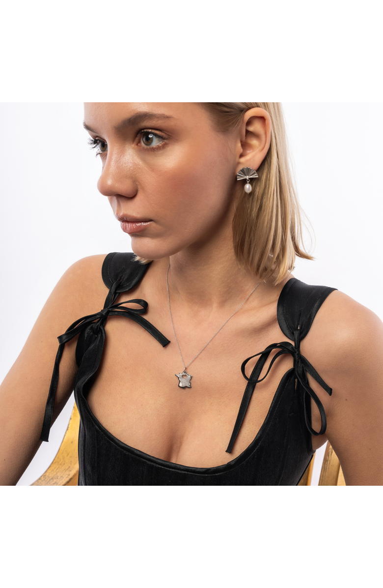 Spero London Love France Map Heart Necklace Sterling Silver, Alternate, color, Silver