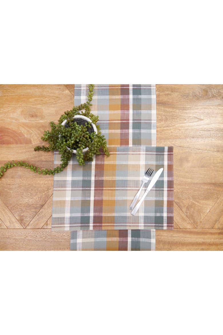 Aspen Plaid 100% Cotton Table Runner 13" x 72", Alternate, color, Brown