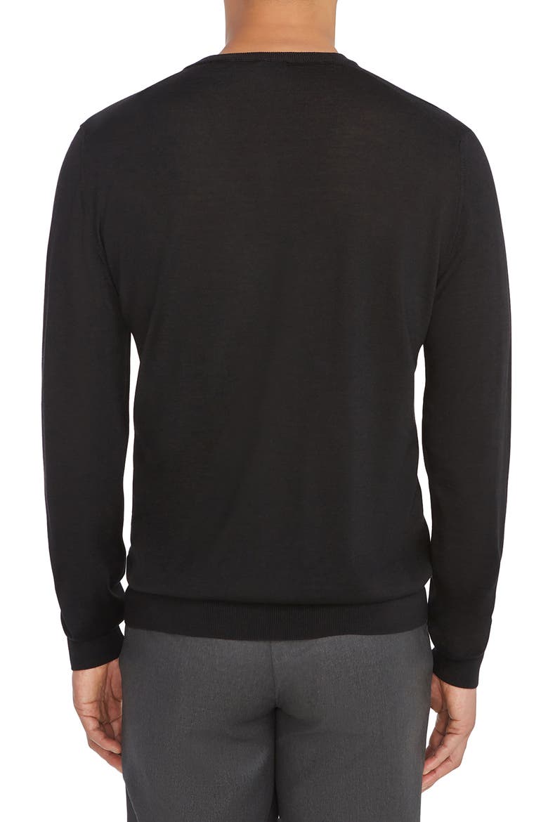 V-Neck Wool Blend Sweater, Alternate, color, BLACK