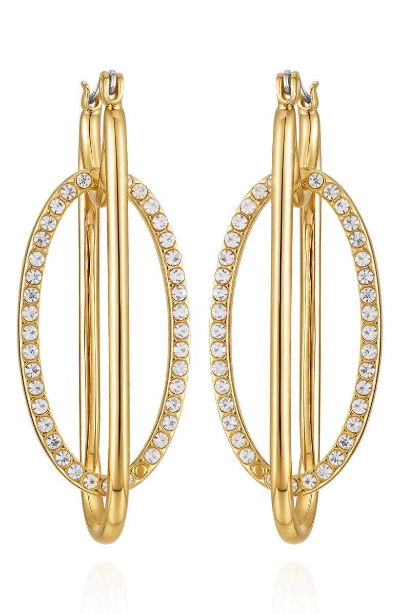 Vince Camuto Pavé Hoop Earrings, Main, color, Gold