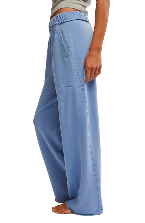 Free People Don't Wait Up Lounge Pants In Quiet Harbor