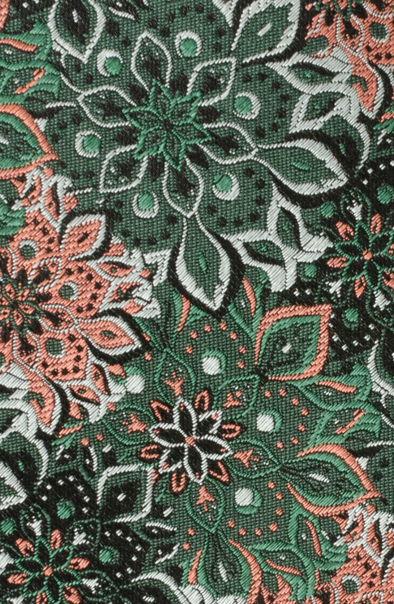 Cufflinks, Inc. Kaleidoscope Floral Silk Tie, Alternate, color, Green/Black