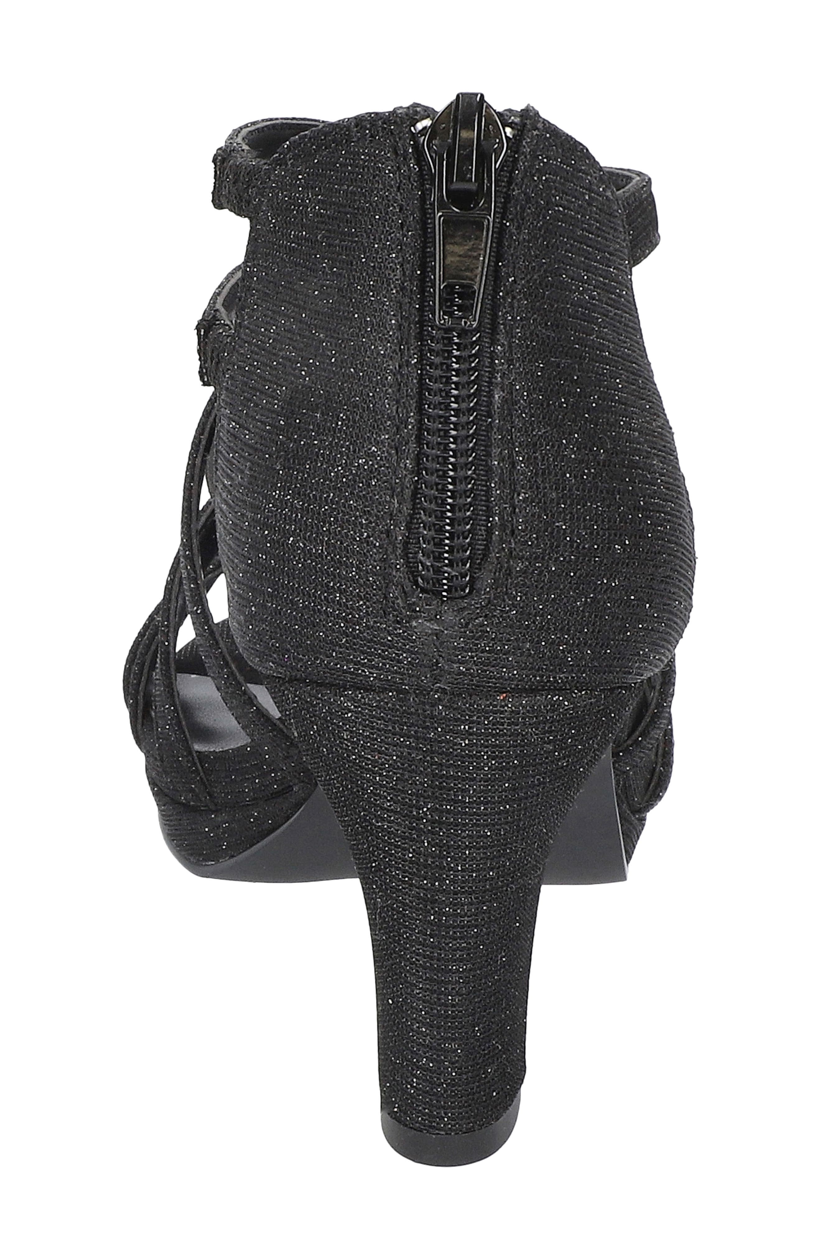 Amaze Caged Heeled Sandal - Multiple Widths Available, Alternate, color, BLACK GLITTER