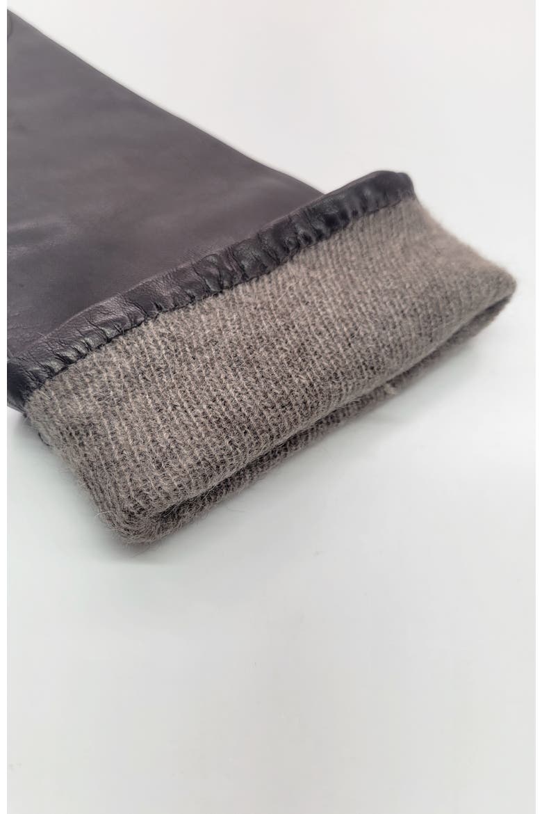 Made in Italy long leather gloves with cashmere lining, Alternate, color, CHOCOLATE