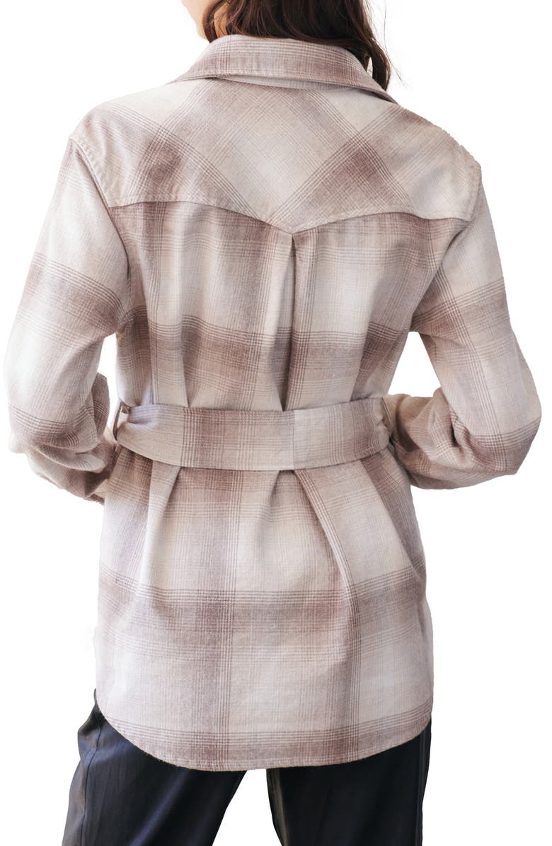 Bella Dahl Plaid Belted Cotton Blend Jacket, Alternate, color, 