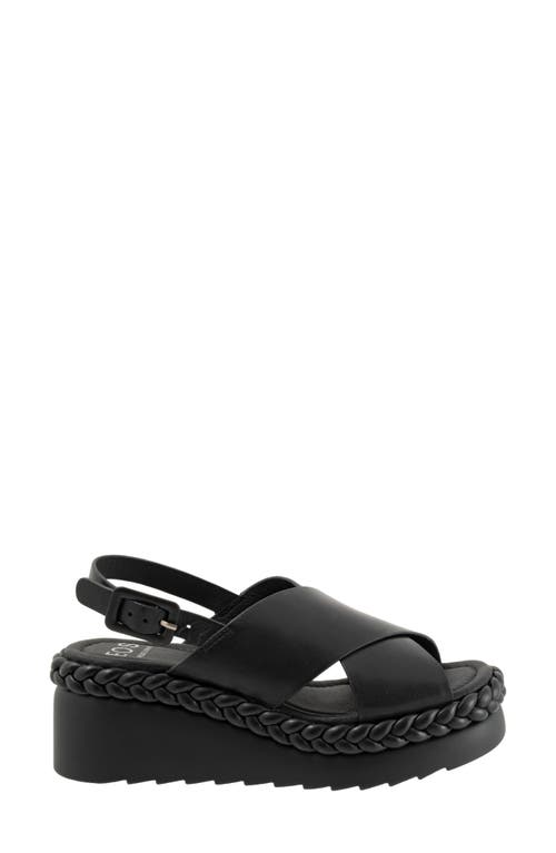 Eos Footwear Melia Platform Wedge Sandal In Black