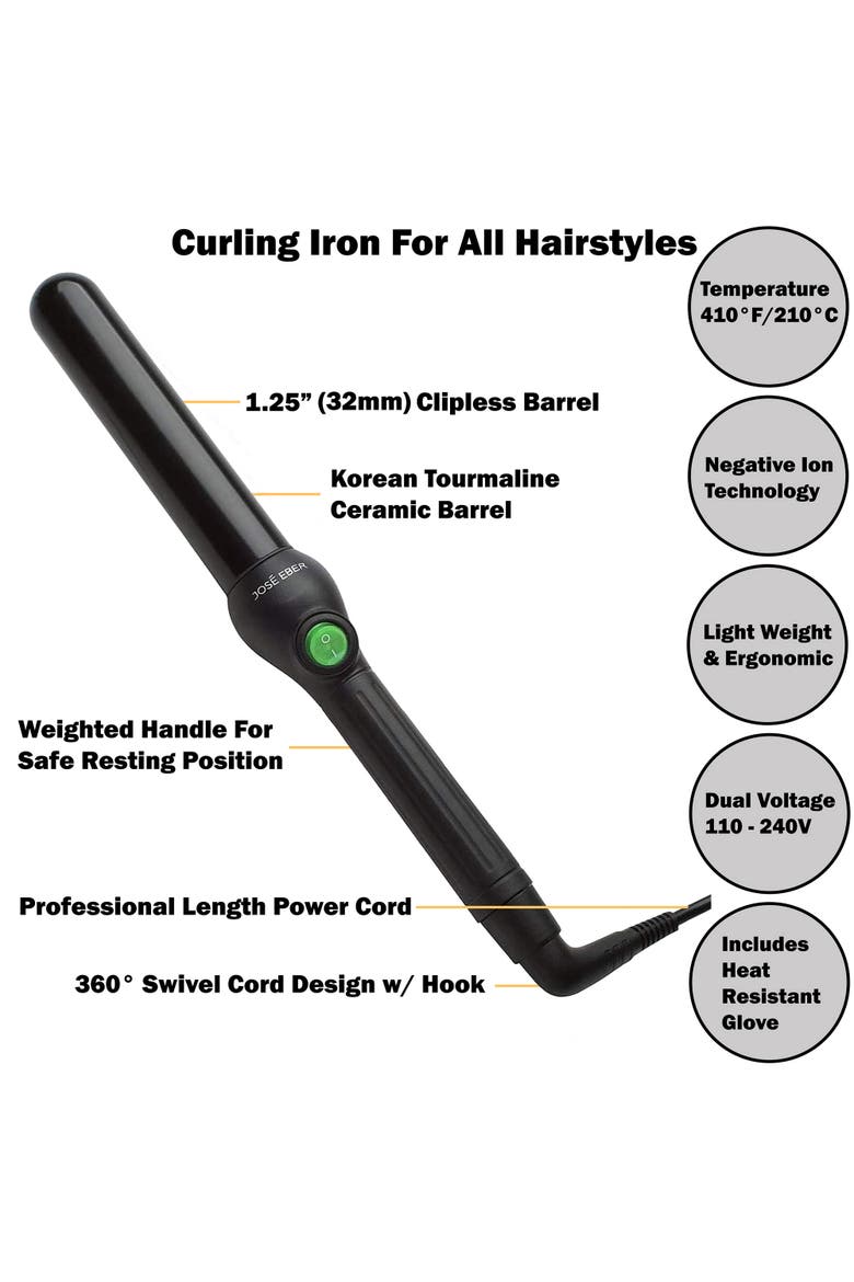 Clipless Curling Iron, Alternate, color, Black