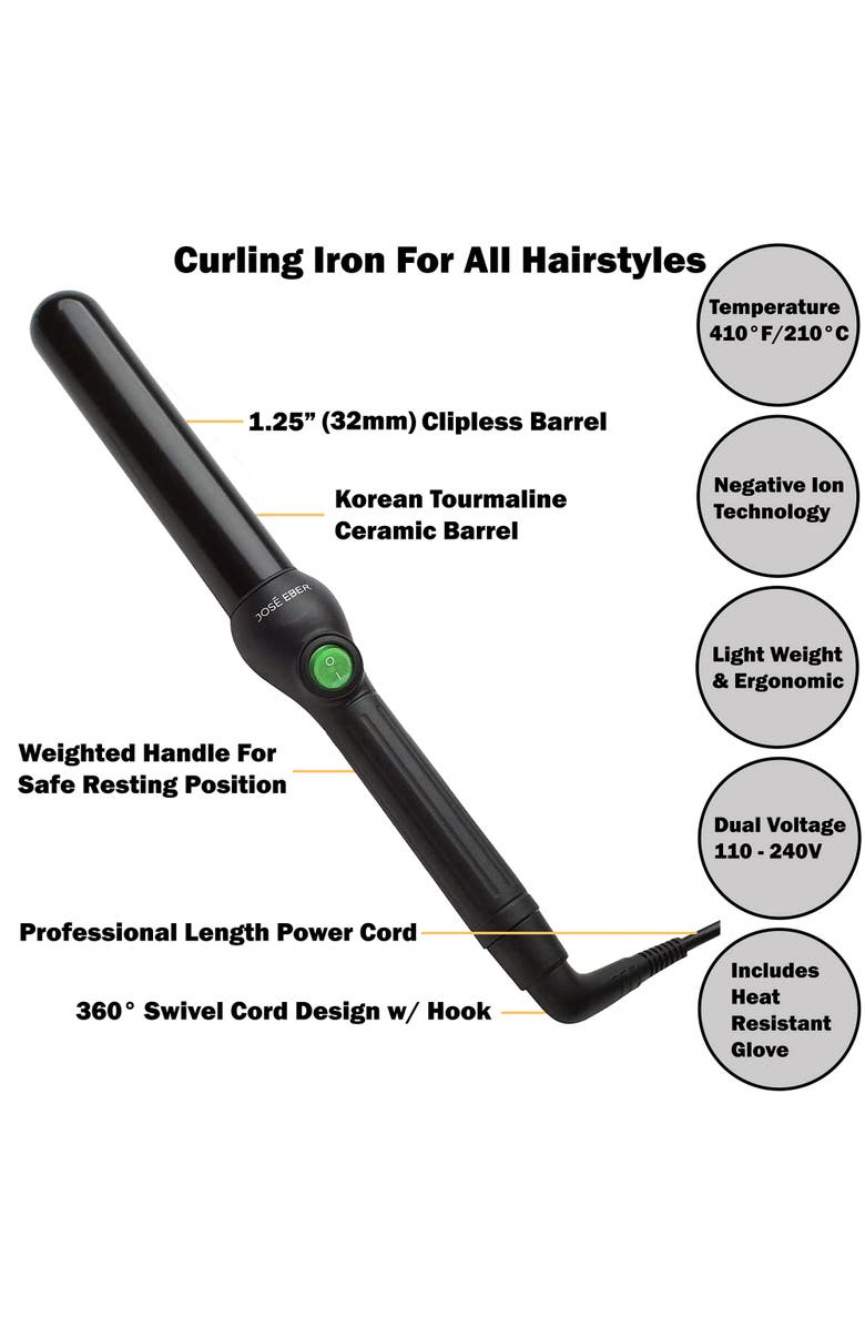 Jose Eber Clipless Curling Iron, Alternate, color, Black