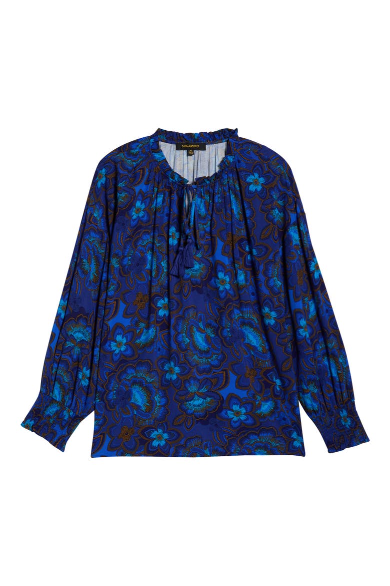 Bluford Floral Print Long Sleeve Shirt, Alternate, color, NAVY-BLUE