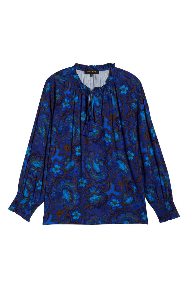 SUGARLIPS Bluford Floral Print Long Sleeve Shirt, Alternate, color, Navy-Blue