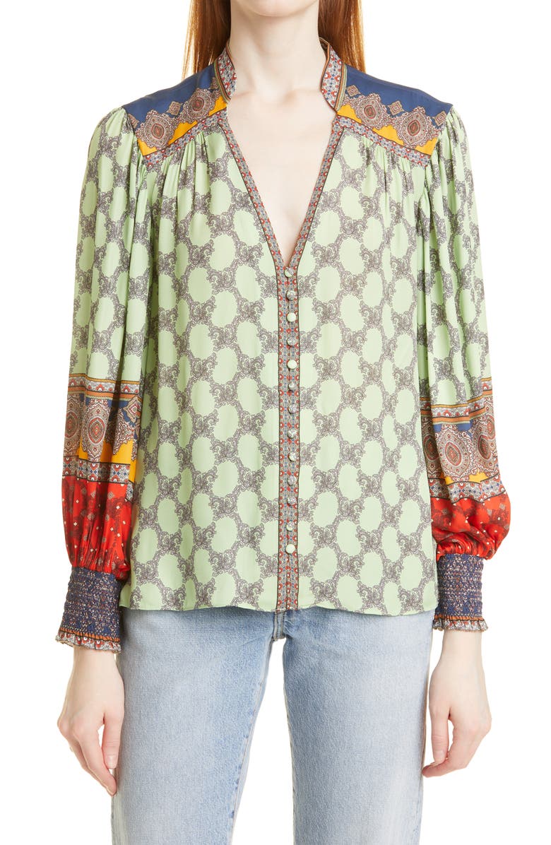 Alice + Olivia Serena Paisley Blouse, Main, color,