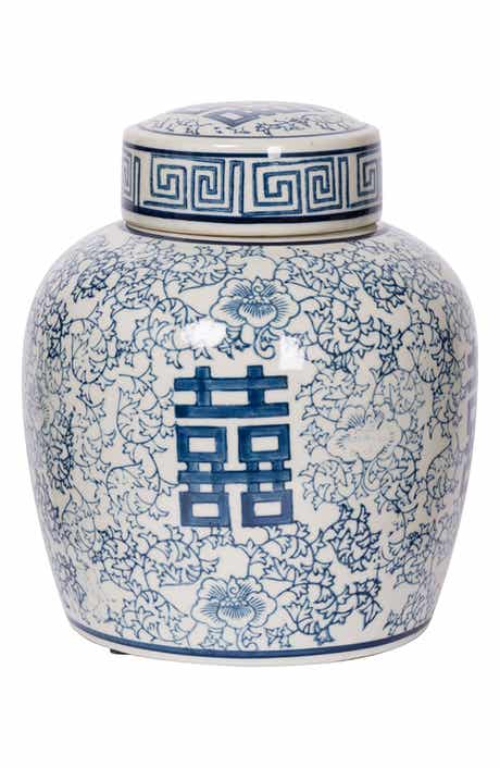 A & B Home Berit Lided Porcelain Jar