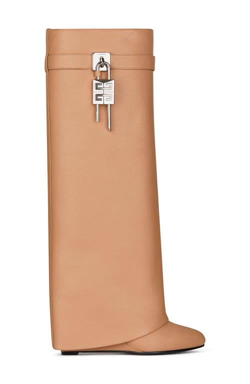 Givenchy Women's Shark Lock Pant Boots In Grained Leather In Beige