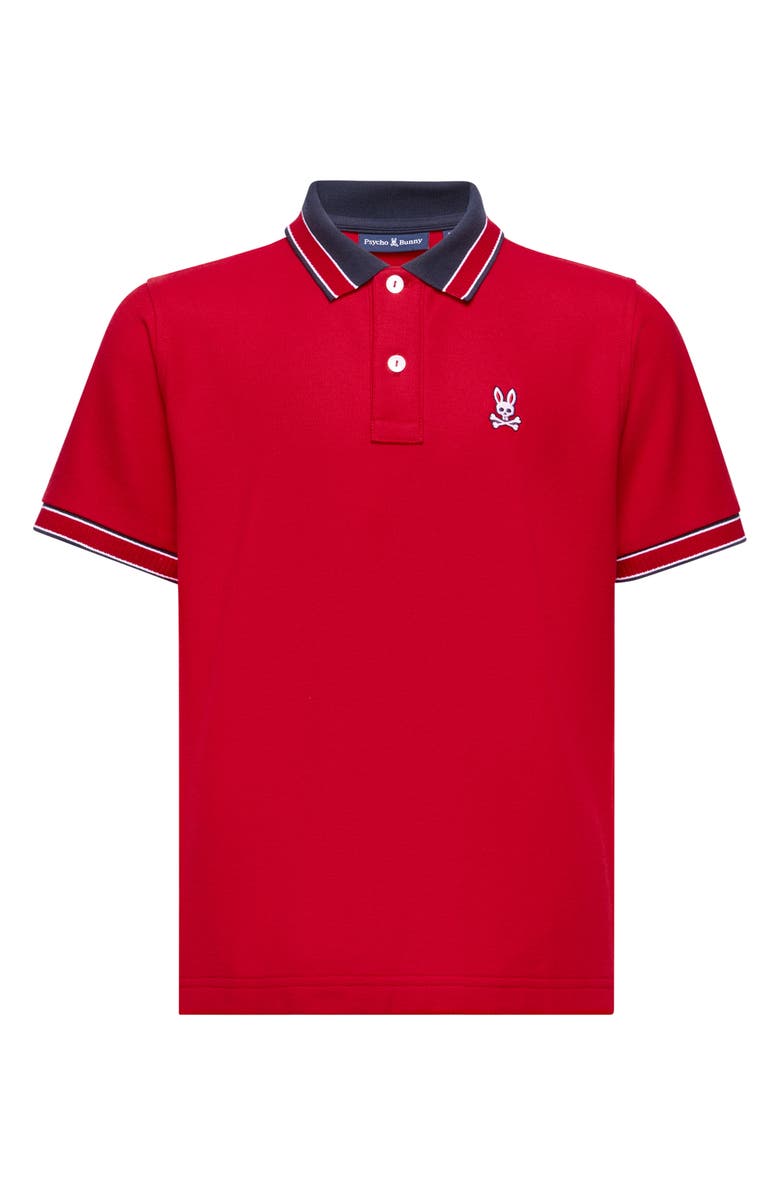 Psycho Bunny Kids' McCoy Piqué Polo, Main, color, Brilliant Red 2