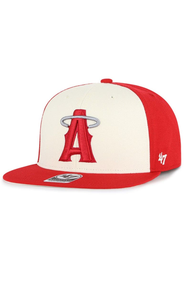 '47 Men's '47 Red Los Angeles Angels 2021 City Connect Captain Snapback Hat, Alternate, color, Red
