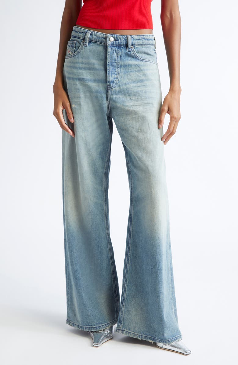 DIESEL<sup>®</sup> 1996 D-Sire Distressed Baggy Wide Leg Jeans, Main, color, Denim