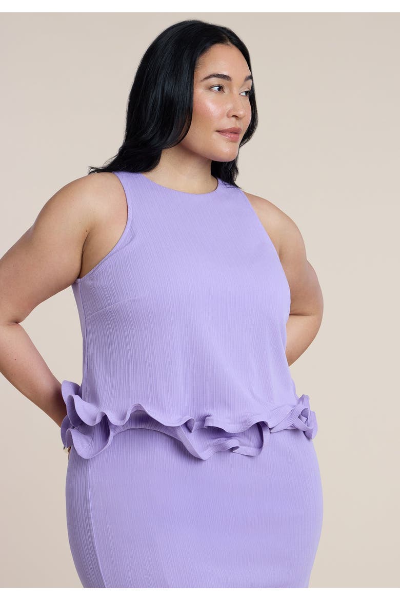 Ruffle Detail Column Maxi Dress, Alternate, color, LUPINE