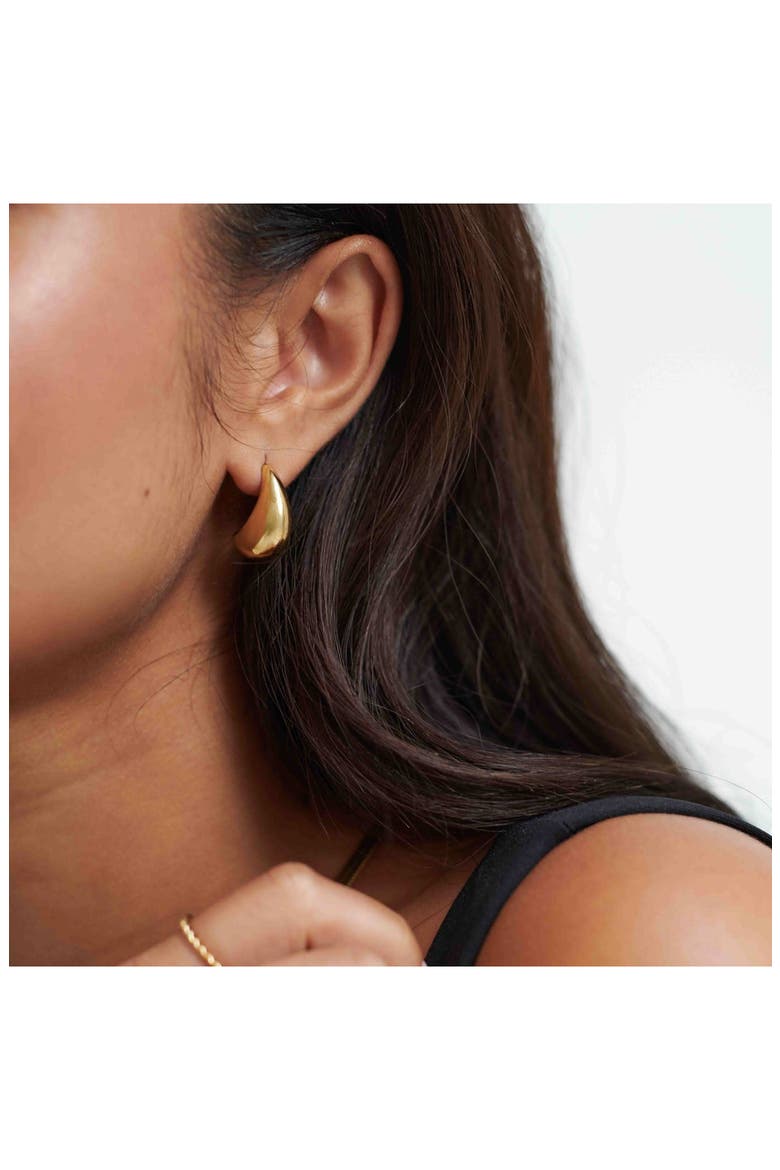 Curved Midi Hoop Earrings, Alternate, color, GOLD