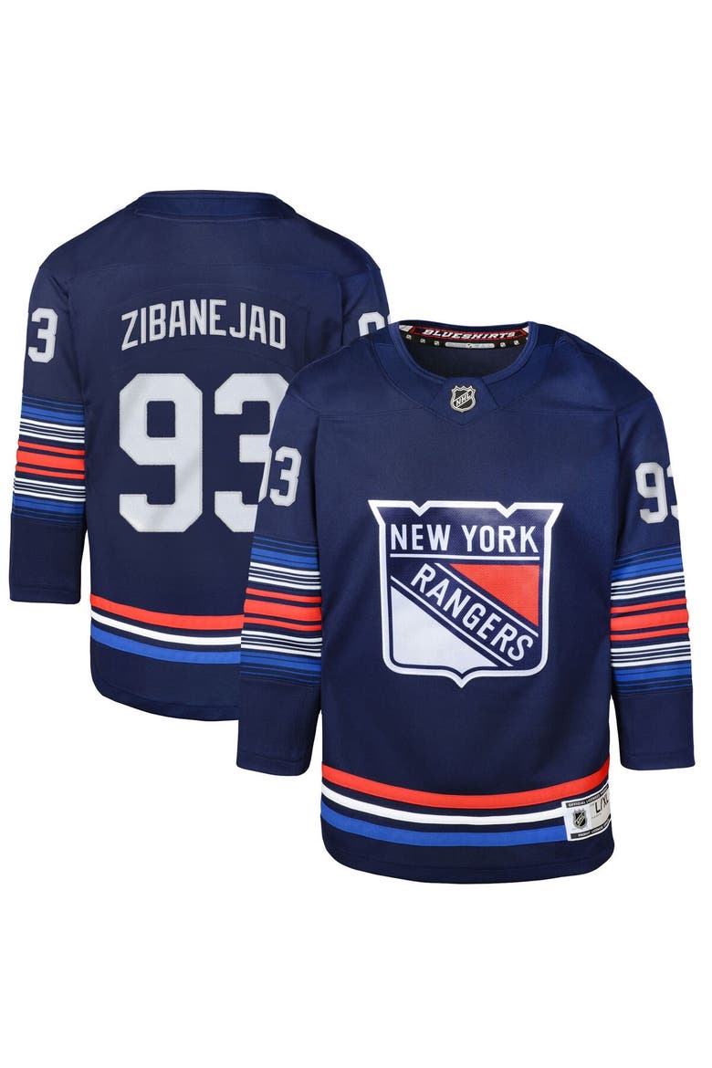 Youth Mika Zibanejad Navy New York Rangers Alternate Premier Player Jersey, Main, color, Navy