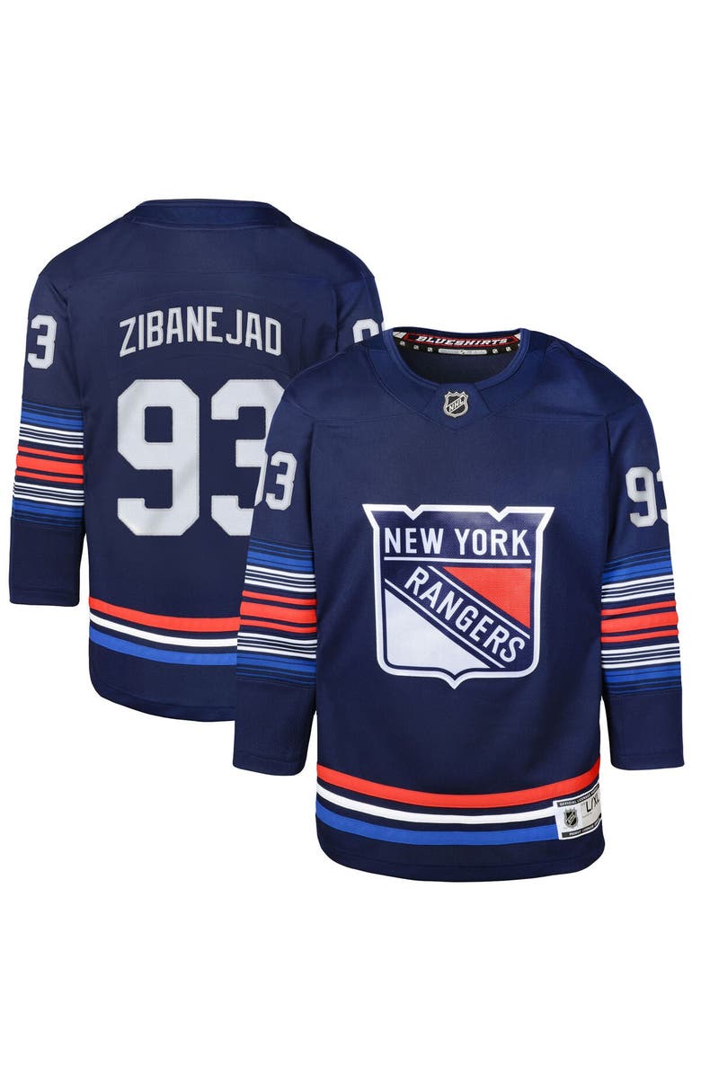 Outerstuff Youth Mika Zibanejad Navy New York Rangers Alternate Premier Player Jersey, Main, color, Navy