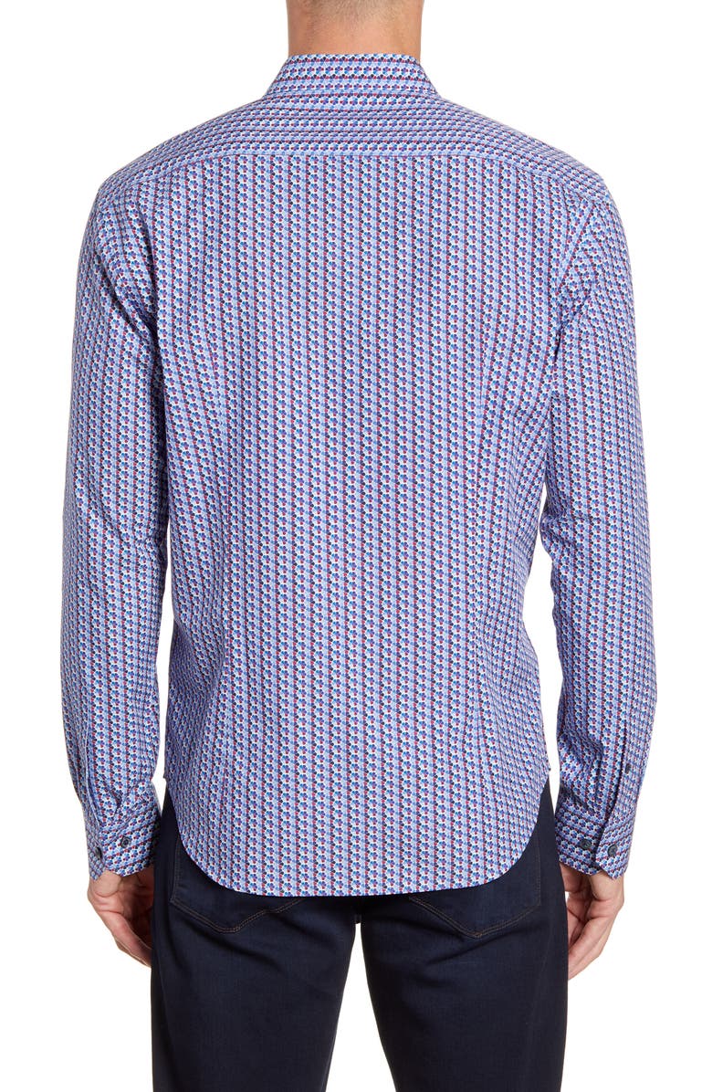 Bugatchi Shaped Fit Button-Up Sport Shirt, Alternate, color,
