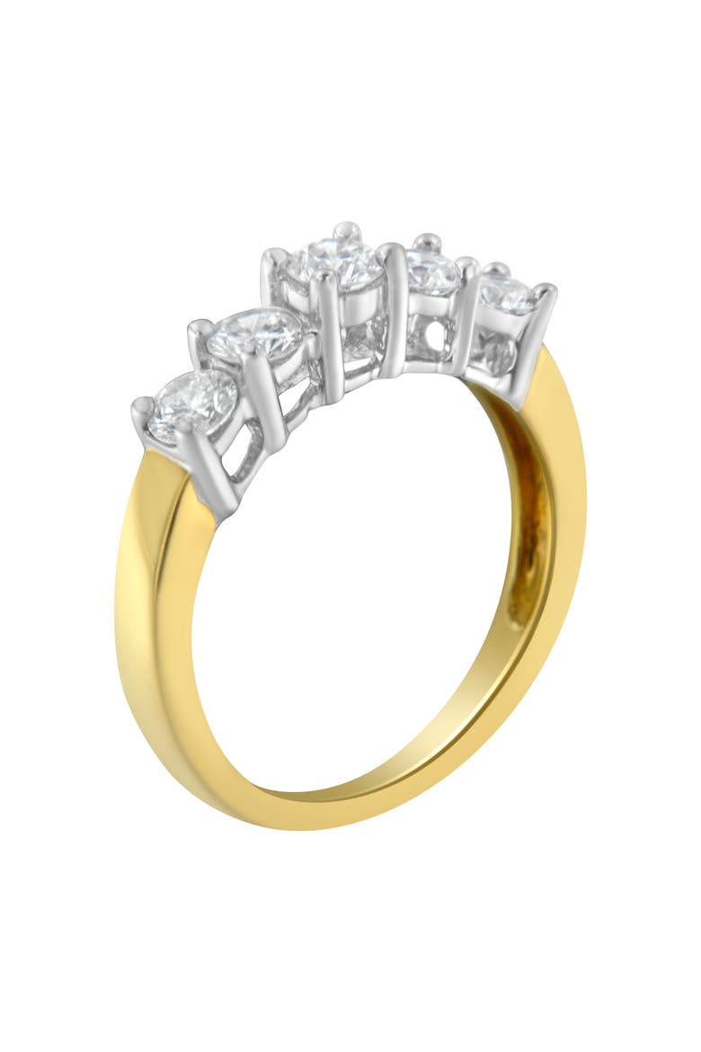 14KT Two Toned Gold 1.0 cttw 5 Stone Diamond Ring, Alternate, color, Yellow