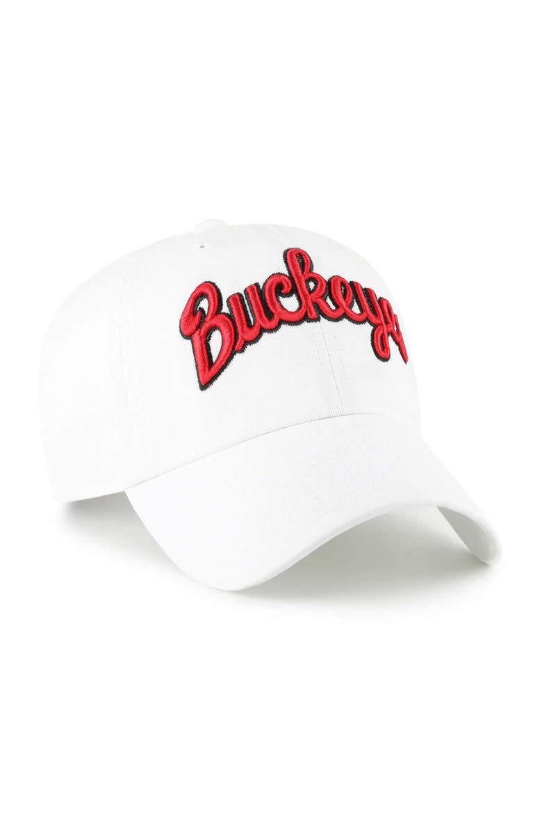 Men's '47 White Ohio State Buckeyes Clean Up Adjustable Hat, Alternate, color, White