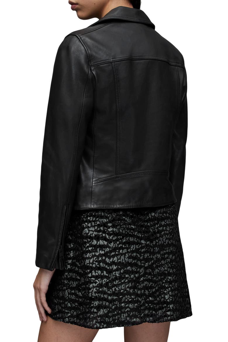 Dalby Leather Biker Jacket, Alternate, color, BLACK/ GUNMETAL